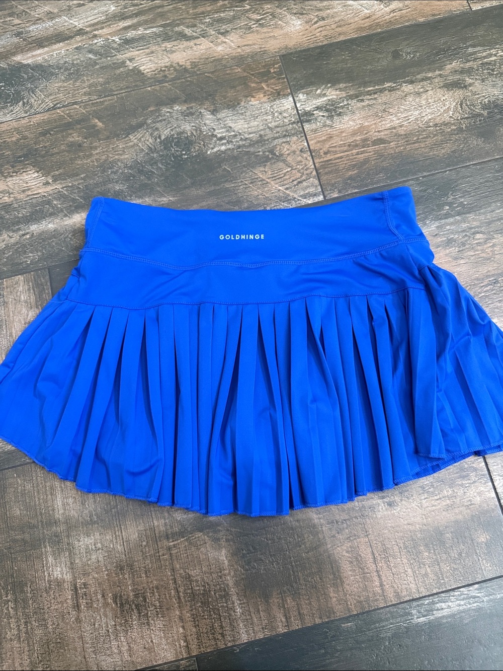 GoldHinge XL Pleated Tennis Skirt in Royal Blue - Picture 3 of 3